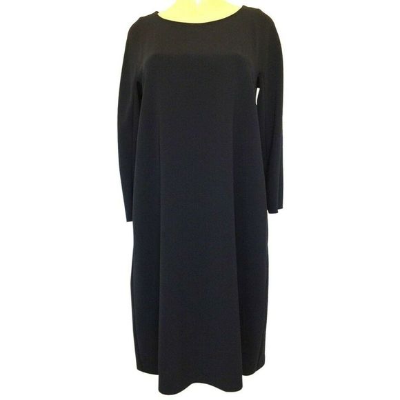 Max Mara Studio Shift Dress Black 3/4 Sleeve Tunic - Picture 1 of 8